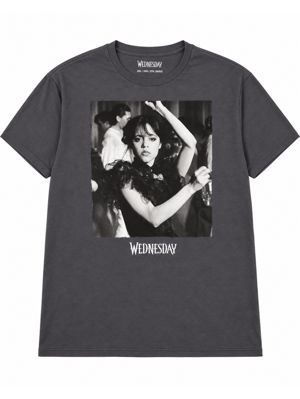 Wednesday Jenna Ortega Dance Graphic T Shirt Gray 2XL Netflix Gothic Horror Tee